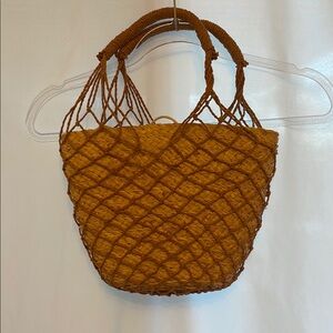 J. Crew Brown Tote Bag with Woven Design